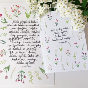 Křesťanský svatební plakát a přání | Láska je trpělivá
